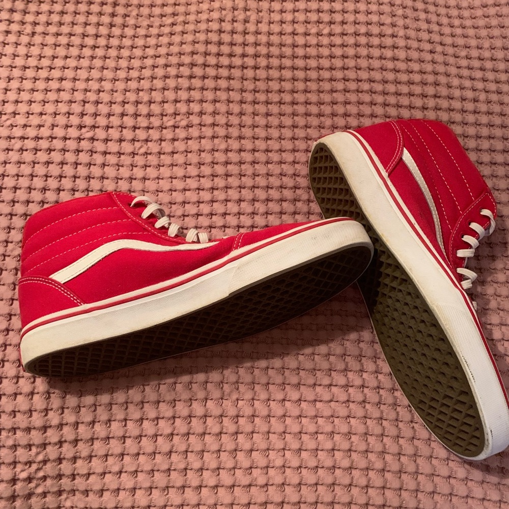 Vans - Men’s size 9, Red Hightops.